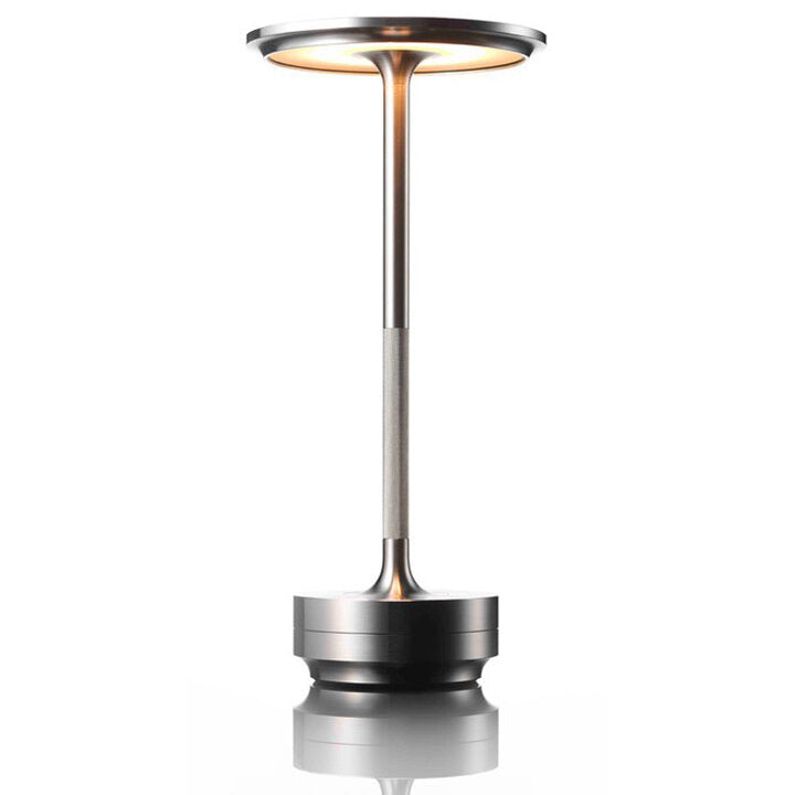 silver table touch cordless lamp