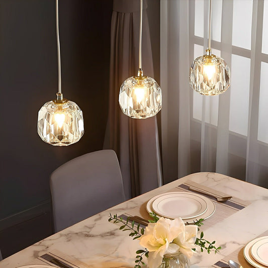 Modern Luxury Brass Crystal Pendant Lights