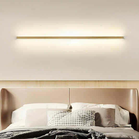 Modern Minimalist Wood Up&Down LED Long Strip Indoor Wall Sconce