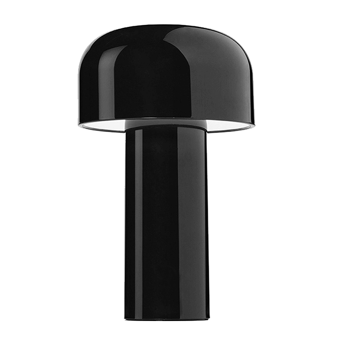Black table lamp on a white background