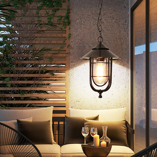 Vintage Rustic Birdcage Waterproof Outdoor LED Lantern Pendant Lights