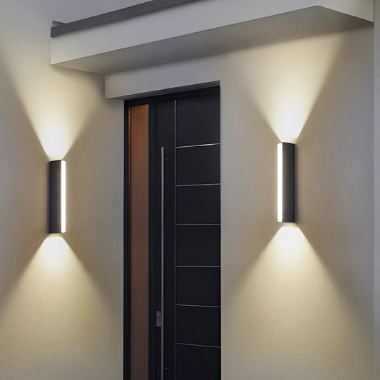 Waterproof Modern Up&Down 3-Side Long Strip Outdoor Porch LED Wall Lights