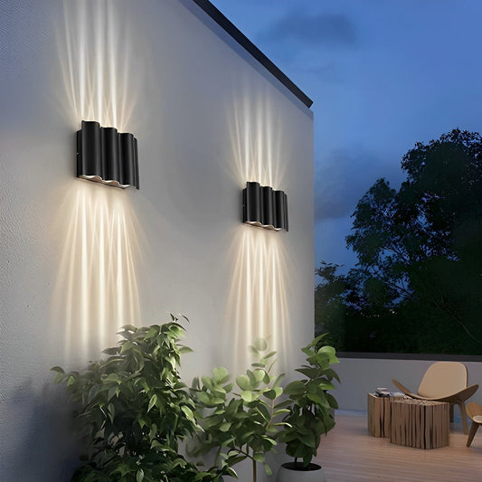 Modern Waterproof Water Wave Up and Down Outdoor Wall Light