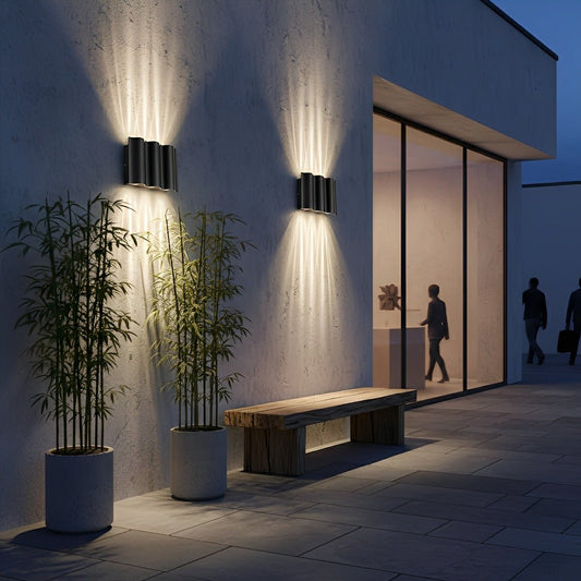 Modern Waterproof Water Wave Up and Down Outdoor Wall Light